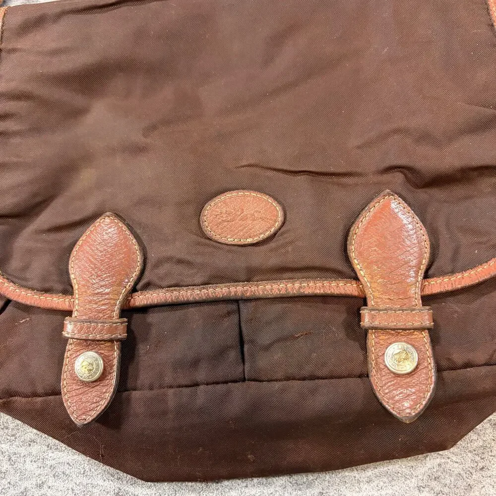 Longchamp Brown Nylon Messenger Bag
